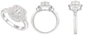 Macy's 3/4 ct. t.w. Round & Baguette Shape Diamond Ring in 14k White Gold